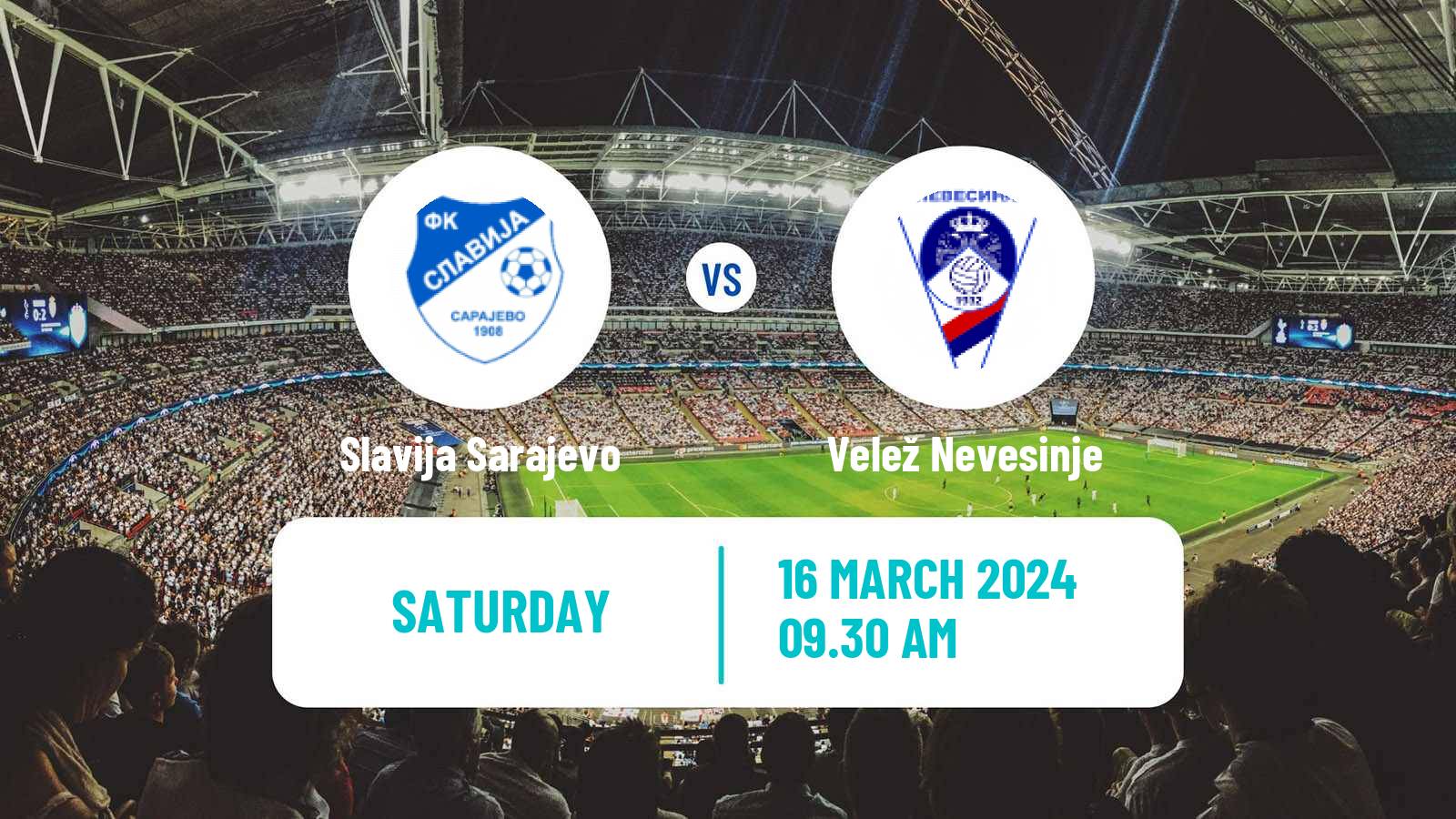 Soccer Bosnian Prva Liga RS Slavija Sarajevo - Velež Nevesinje