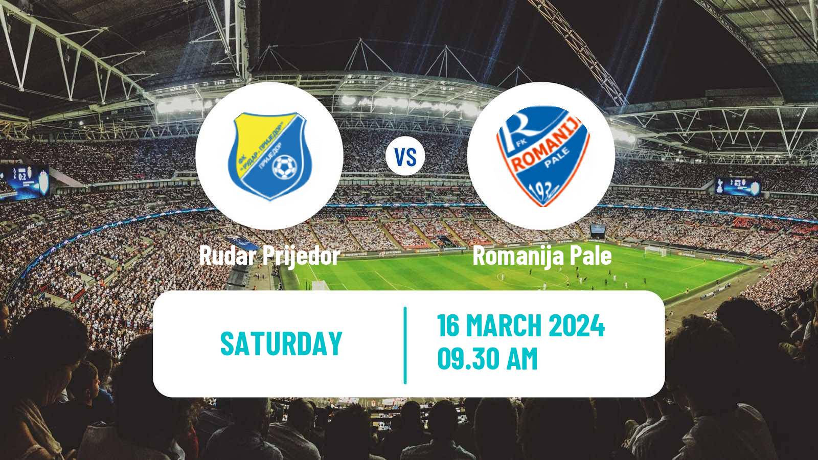 Soccer Bosnian Prva Liga RS Rudar Prijedor - Romanija Pale
