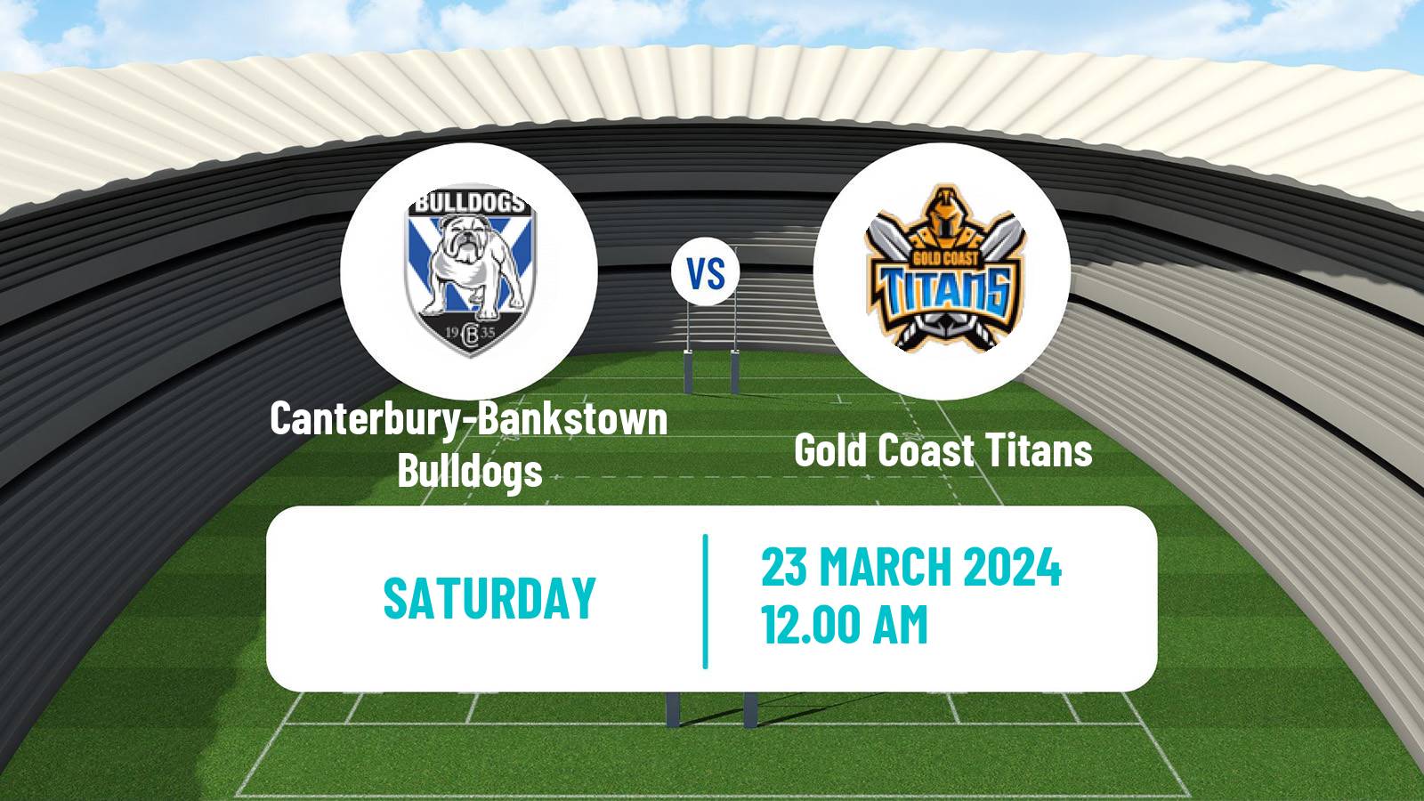 Rugby league Australian NRL Canterbury-Bankstown Bulldogs - Gold Coast Titans