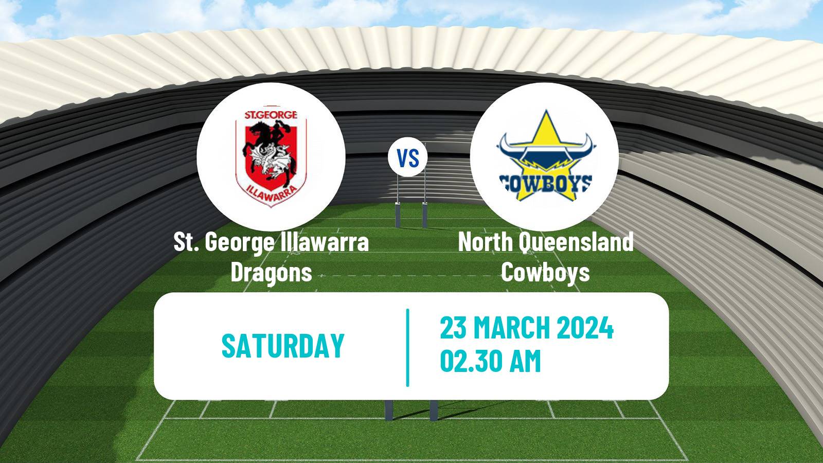 Rugby league Australian NRL St. George Illawarra Dragons - North Queensland Cowboys