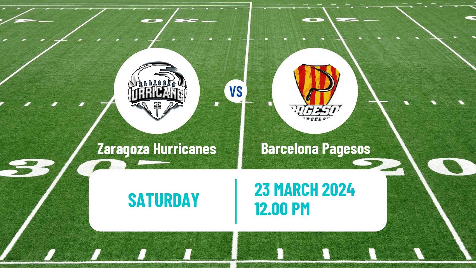 American football Spanish LNFA Serie A Zaragoza Hurricanes - Barcelona Pagesos