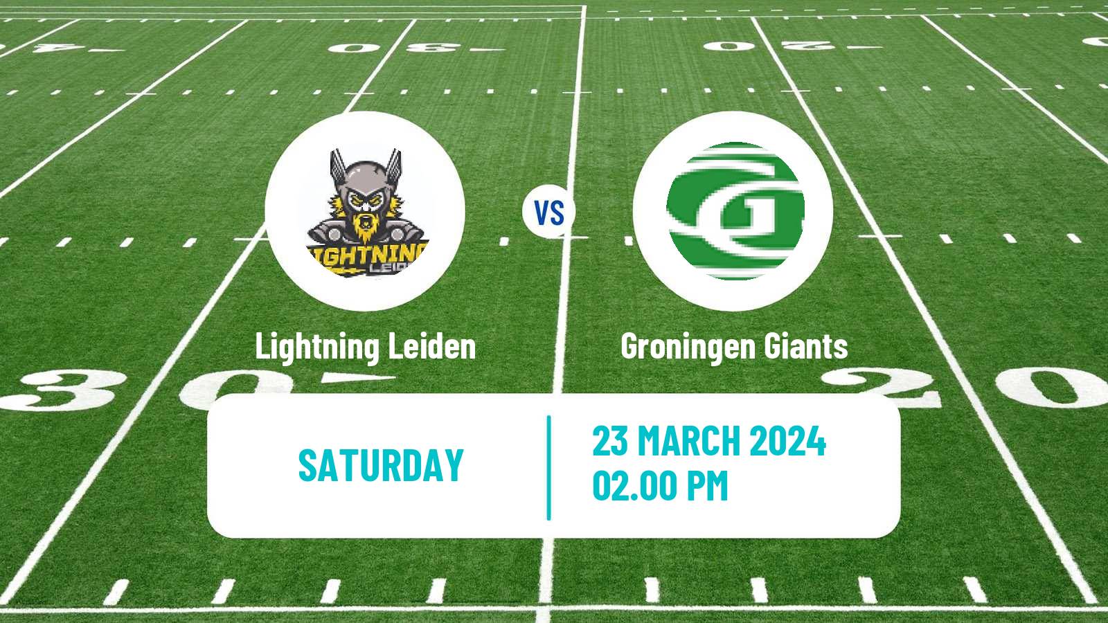 American football Dutch Eredivisie American Football Lightning Leiden - Groningen Giants