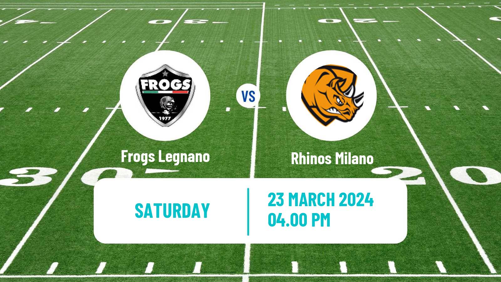 American football Italian IFL Frogs Legnano - Rhinos Milano