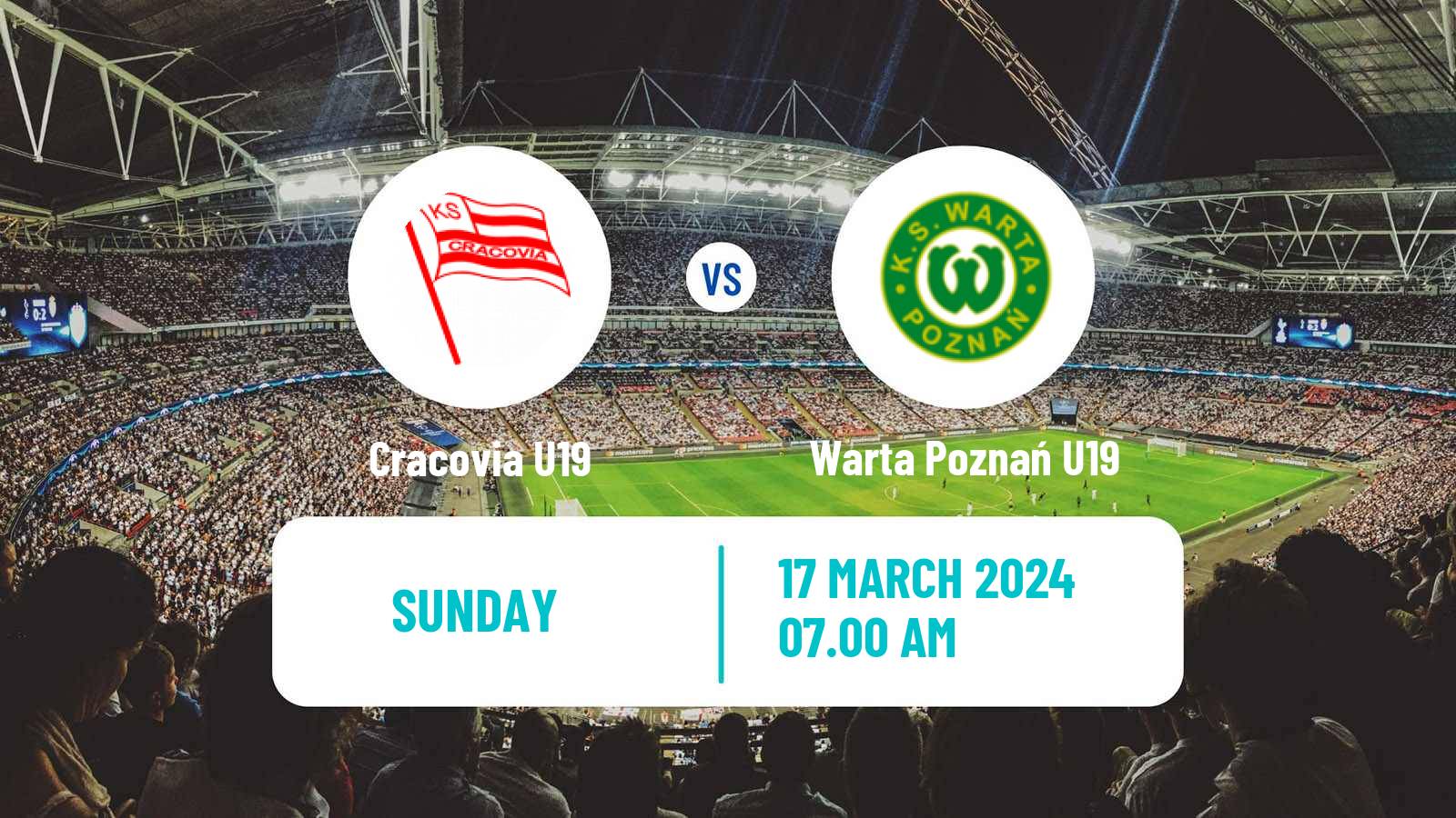 Soccer Polish Central Youth League Cracovia U19 - Warta Poznań U19