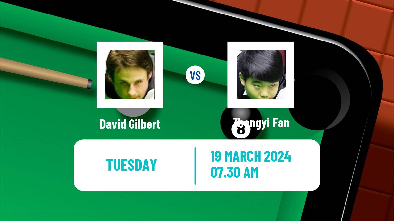 Snooker World Open David Gilbert - Zhengyi Fan