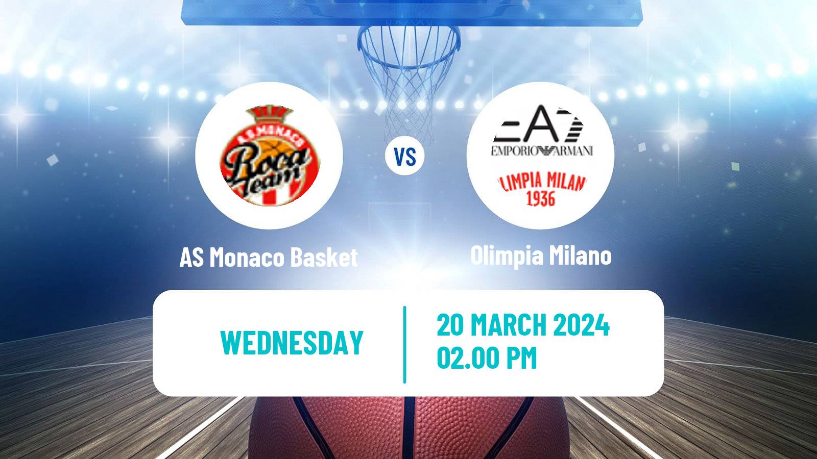 Basketball Euroleague AS Monaco Basket - Olimpia Milano