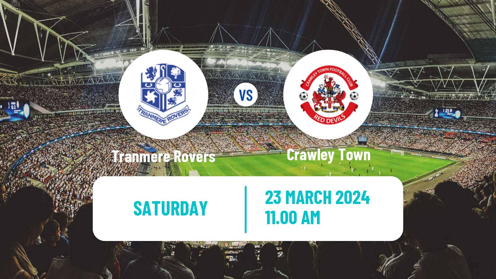 Soccer English League Two Tranmere Rovers - Crawley Town