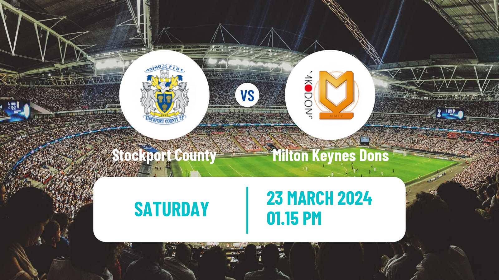 Soccer English League Two Stockport County - Milton Keynes Dons