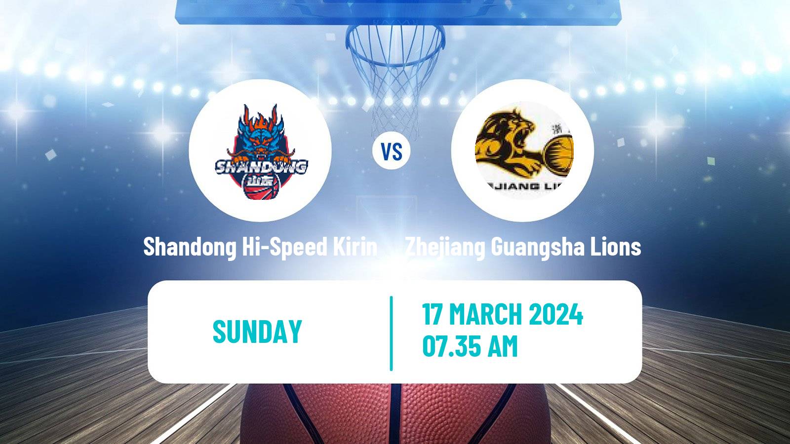 Basketball CBA Shandong Hi-Speed Kirin - Zhejiang Guangsha Lions