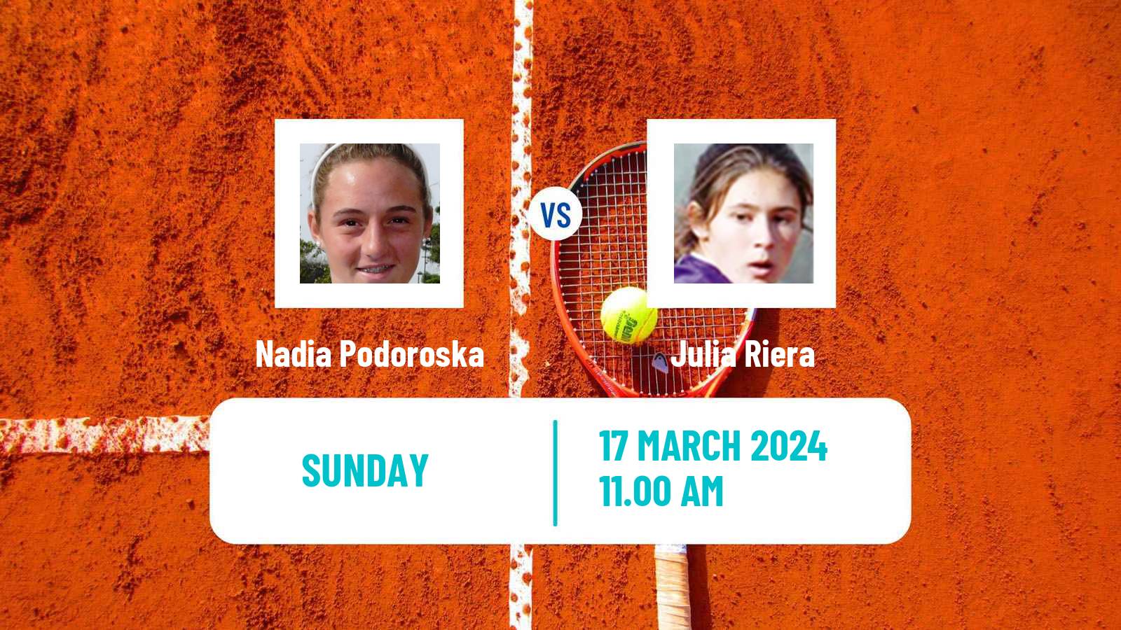 Tennis WTA Miami Nadia Podoroska - Julia Riera