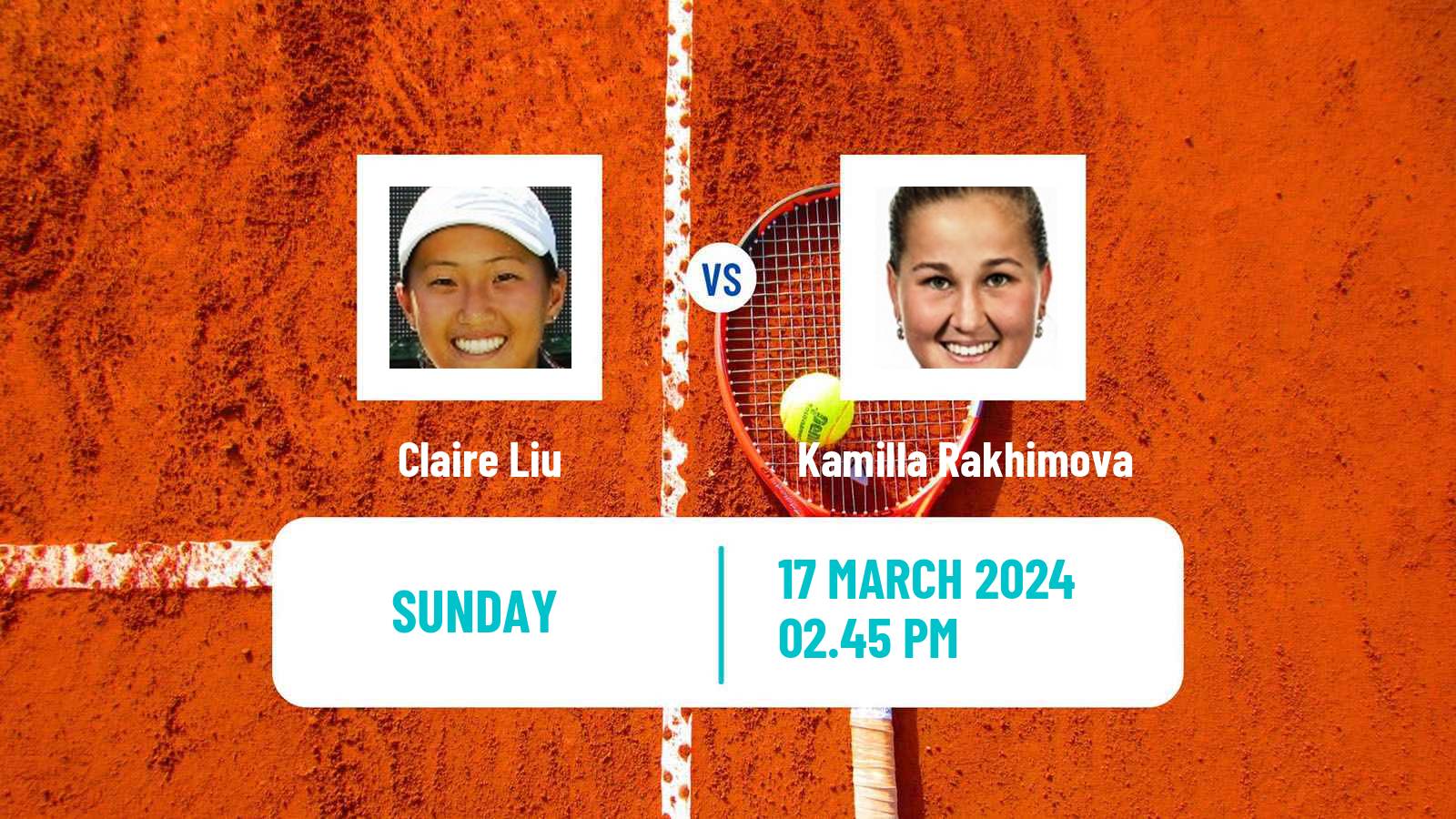 Tennis WTA Miami Claire Liu - Kamilla Rakhimova