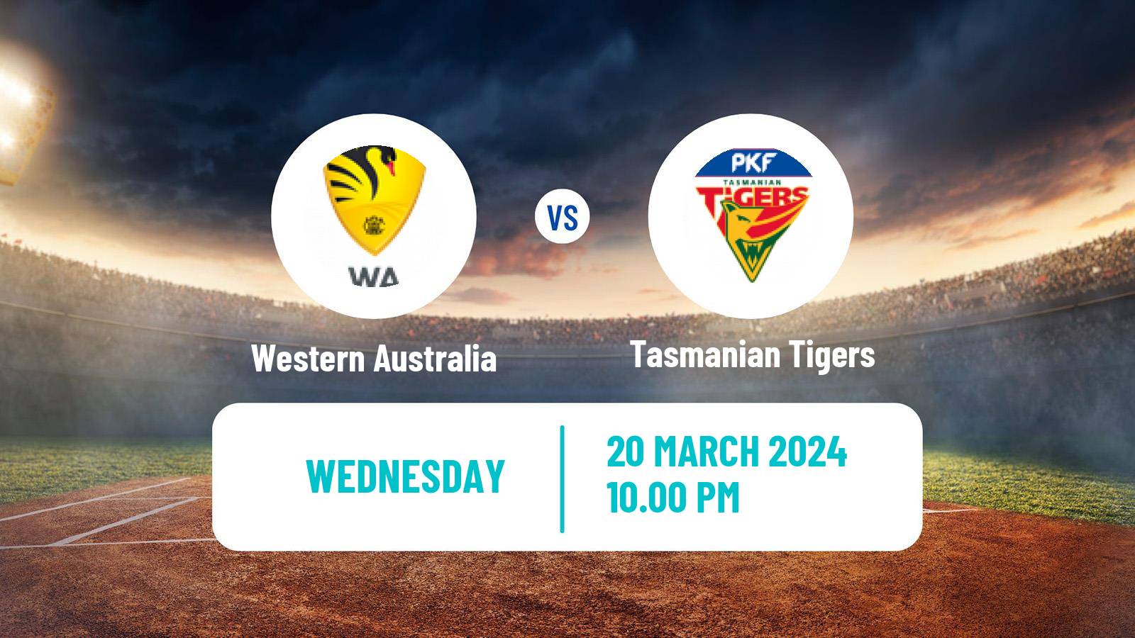 Cricket Australian Sheffield Shield Western Australia - Tasmanian Tigers