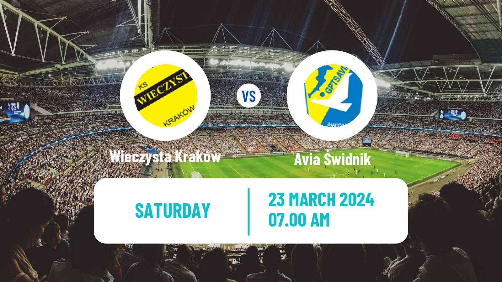 Soccer Polish Division 3 - Group IV Wieczysta Kraków - Avia Świdnik