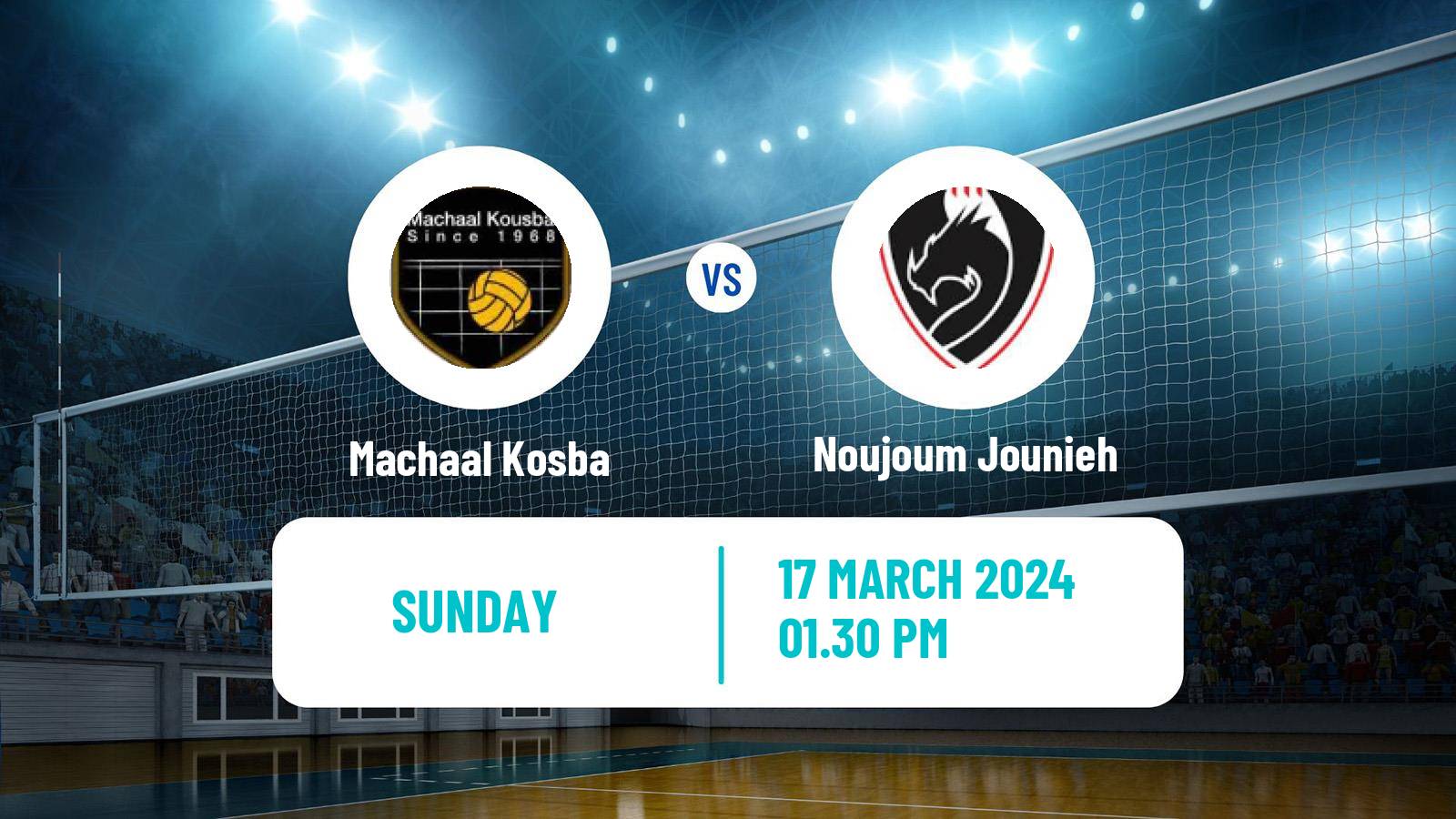 Volleyball Lebanese 1st Division Volleyball Machaal Kosba - Noujoum Jounieh