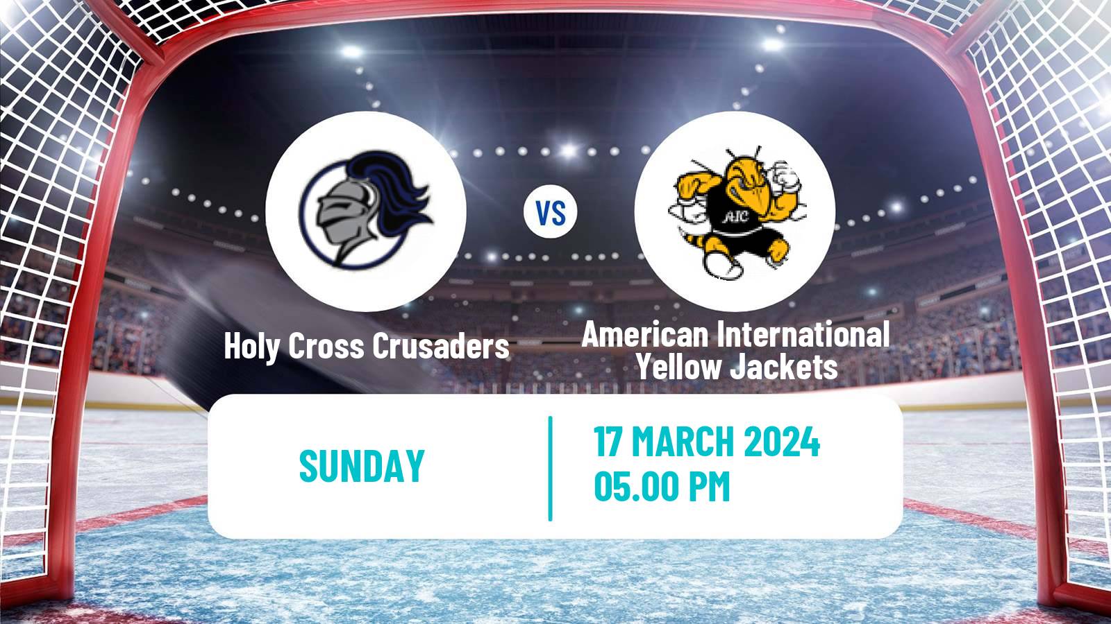 Hockey NCAA Hockey Holy Cross Crusaders - American International Yellow Jackets