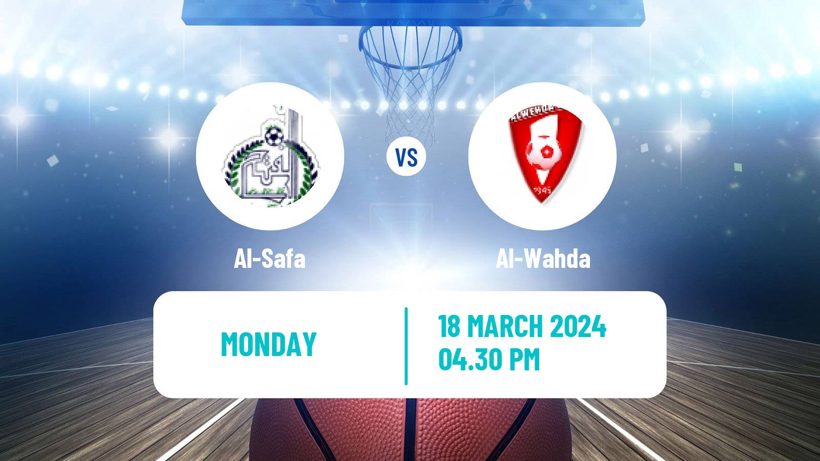 Basketball Saudi Premier League Basketball Al-Safa - Al-Wahda