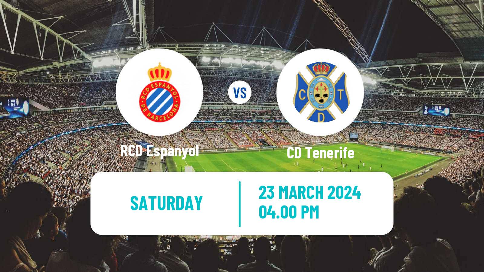 Soccer Spanish LaLiga2 Espanyol - Tenerife