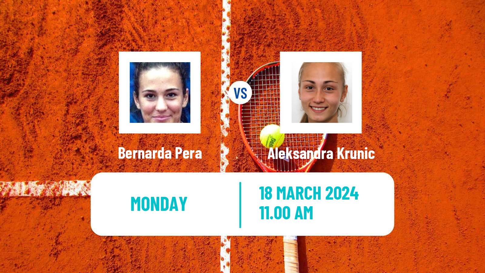 Tennis WTA Miami Bernarda Pera - Aleksandra Krunic