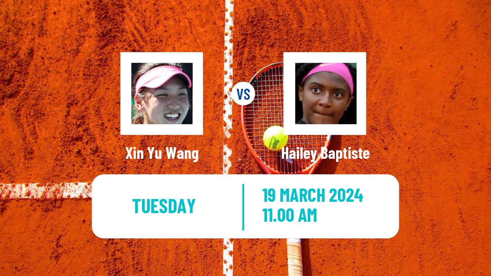 Tennis WTA Miami Xin Yu Wang - Hailey Baptiste