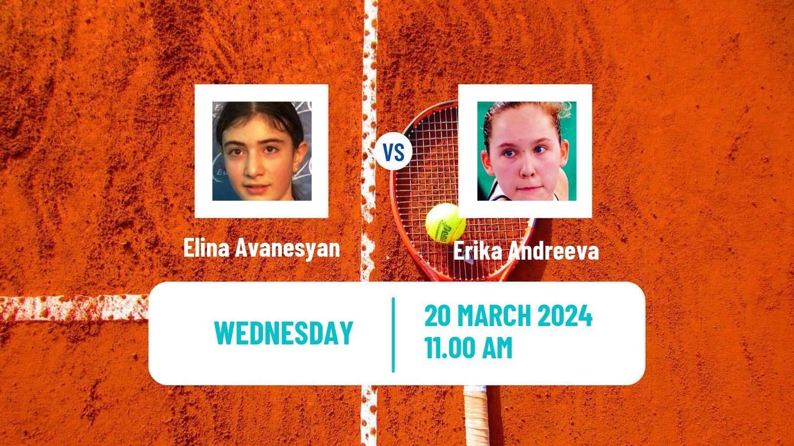 Tennis WTA Miami Elina Avanesyan - Erika Andreeva