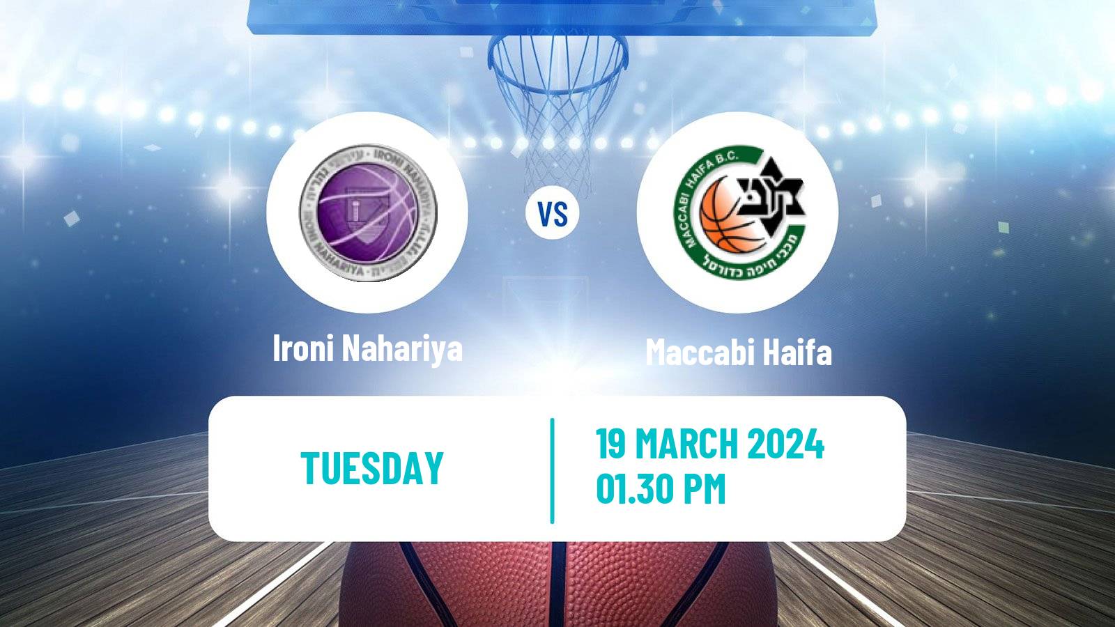 Basketball Israeli Liga Leumit Basketball Ironi Nahariya - Maccabi Haifa