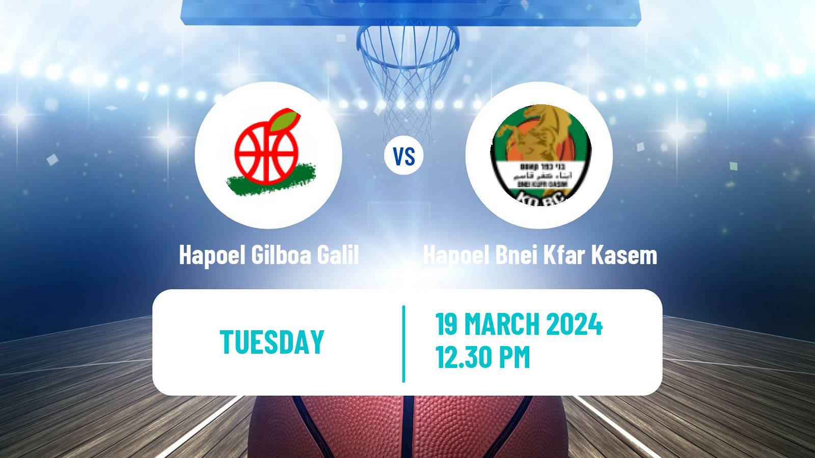 Basketball Israeli Liga Leumit Basketball Hapoel Gilboa Galil - Hapoel Bnei Kfar Kasem