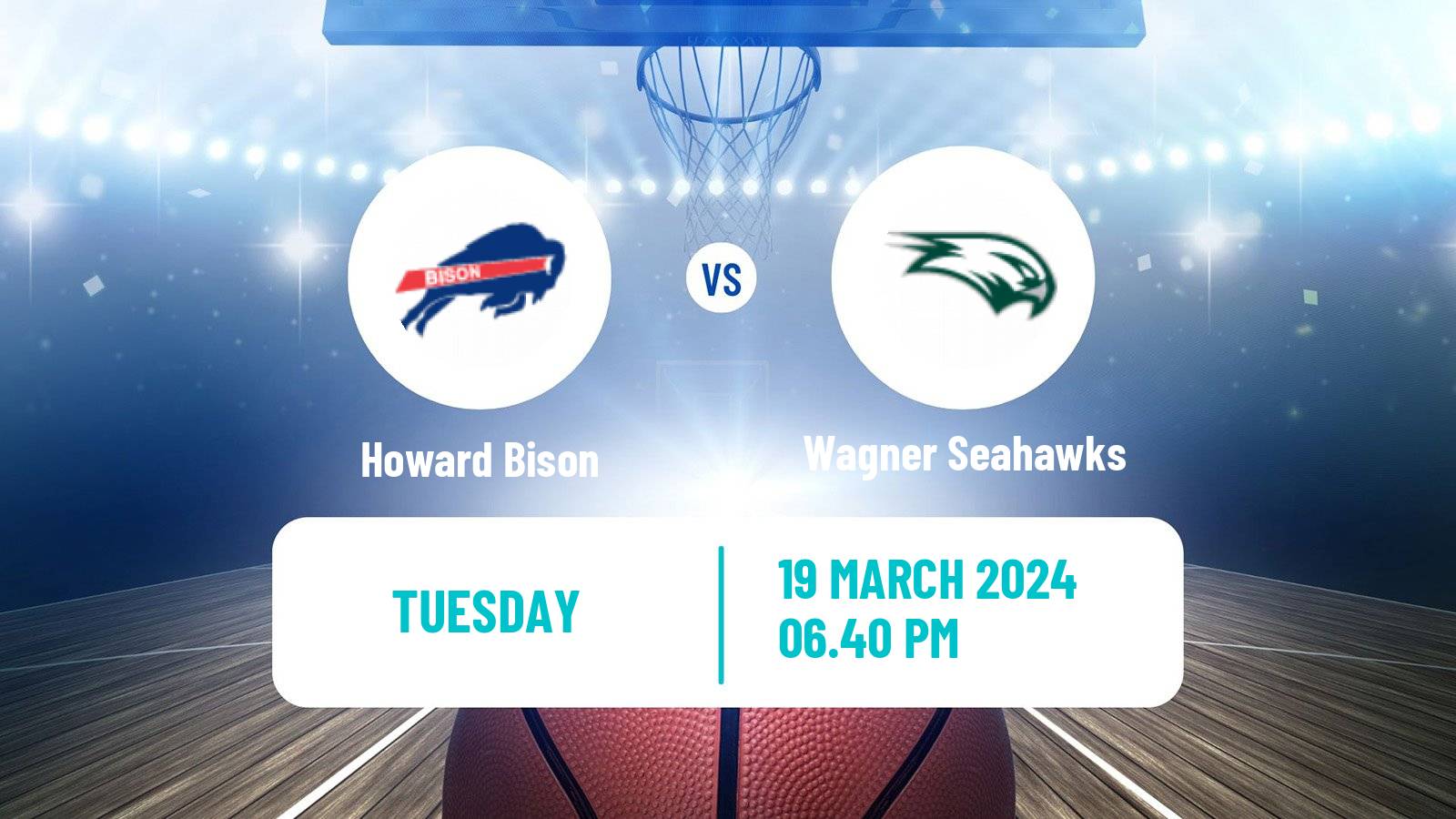 Basketball NCAA College Basketball Howard Bison - Wagner Seahawks