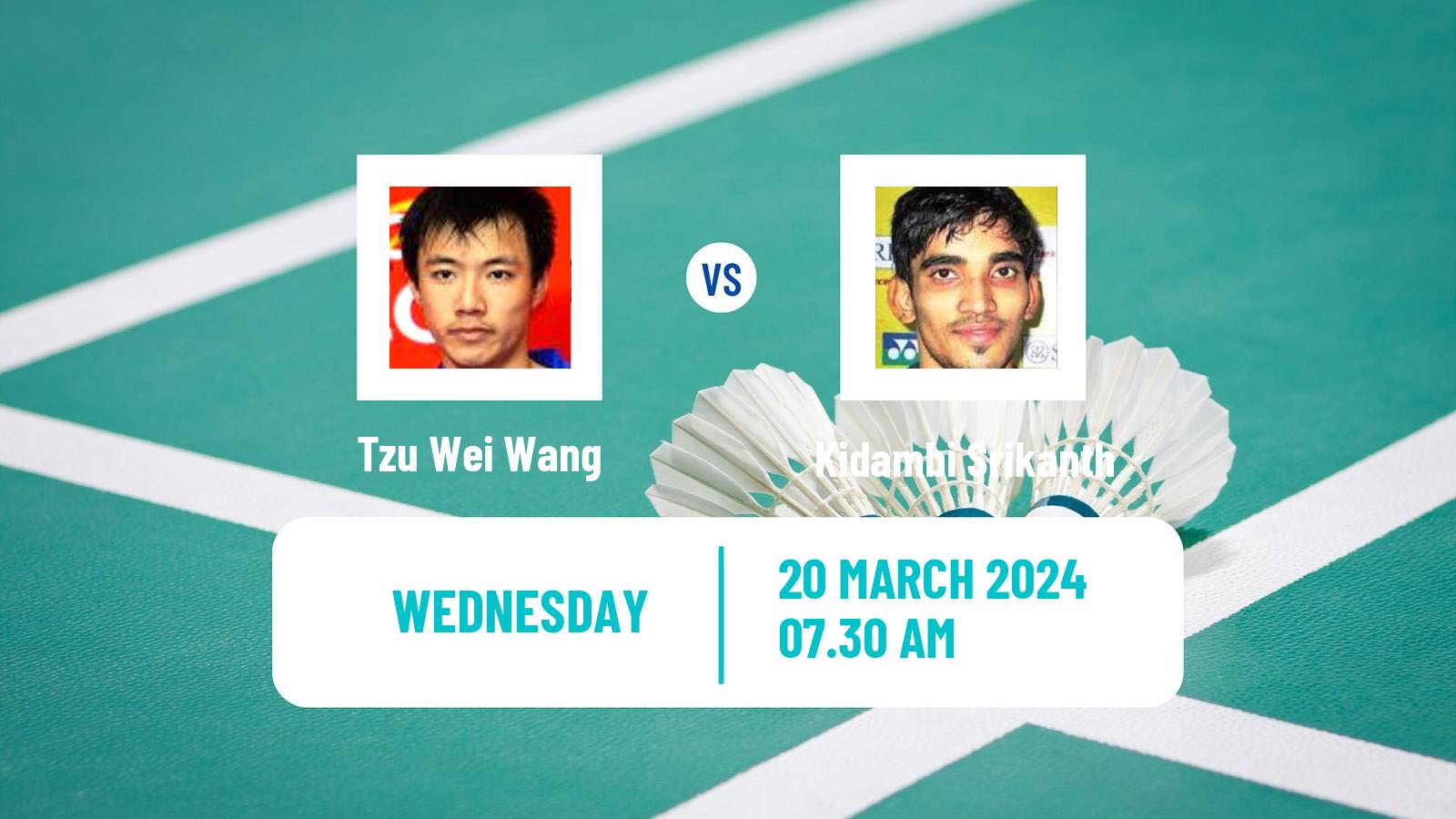 Badminton BWF World Tour Swiss Open Men Tzu Wei Wang - Kidambi Srikanth