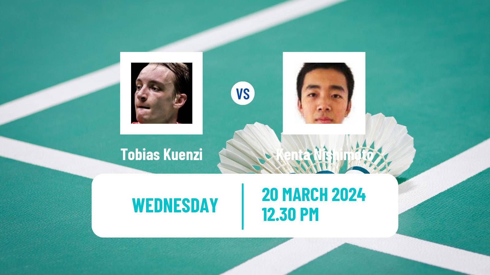 Badminton BWF World Tour Swiss Open Men Tobias Kuenzi - Kenta Nishimoto