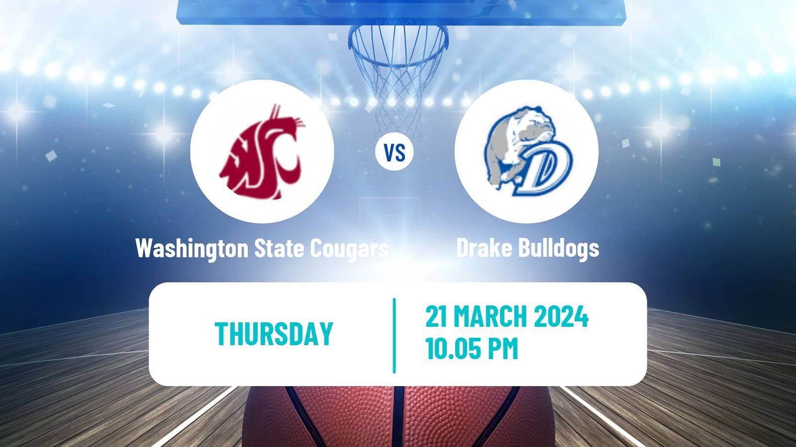 Basketball NCAA College Basketball Washington State Cougars - Drake Bulldogs