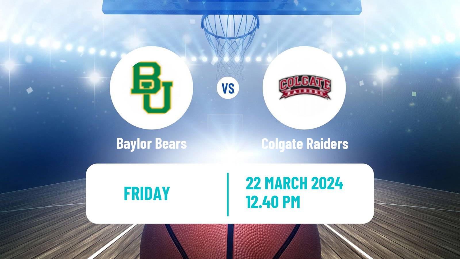 Basketball NCAA College Basketball Baylor Bears - Colgate Raiders