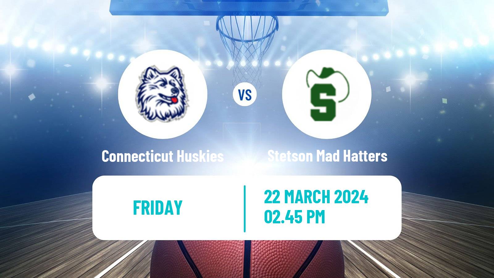 Basketball NCAA College Basketball Connecticut Huskies - Stetson Mad Hatters