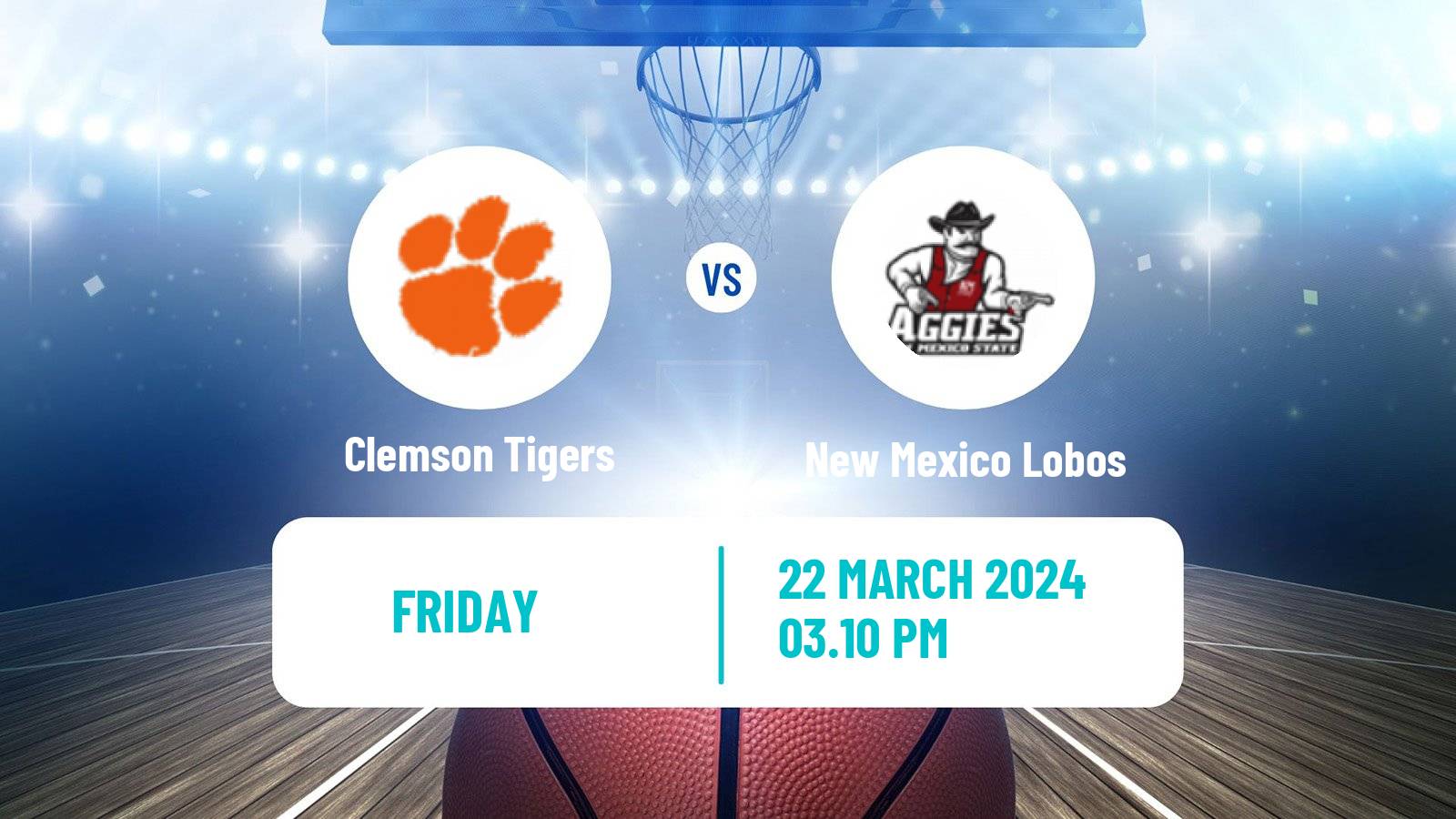 Basketball NCAA College Basketball Clemson Tigers - New Mexico Lobos