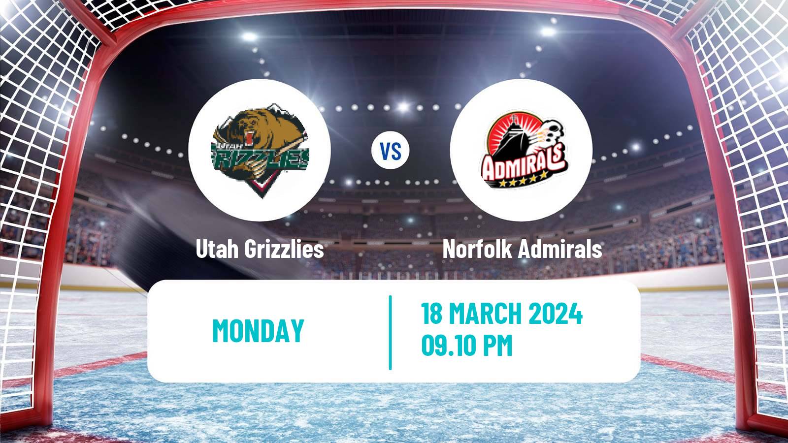 Hockey ECHL Utah Grizzlies - Norfolk Admirals