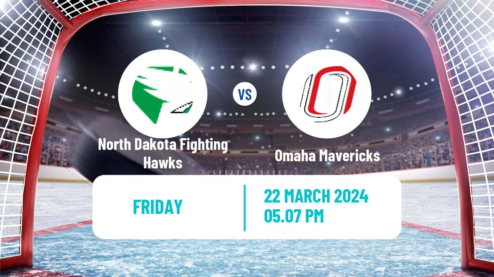 Hockey NCAA Hockey North Dakota Fighting Hawks - Omaha Mavericks
