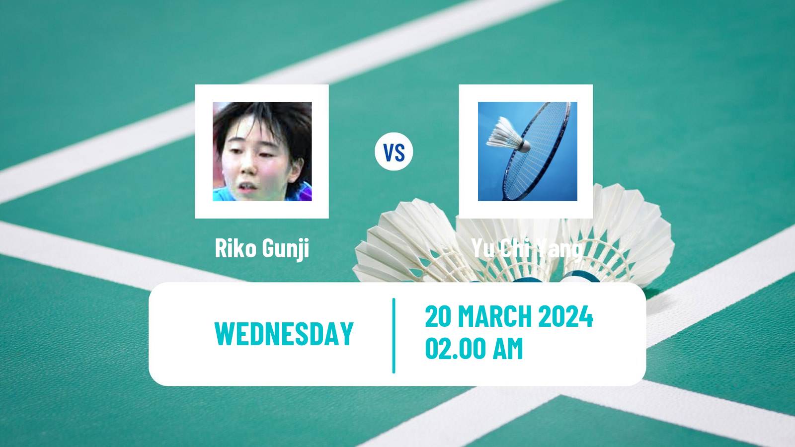 Badminton BWF World Tour China Masters Women Riko Gunji - Yu Chi Yang