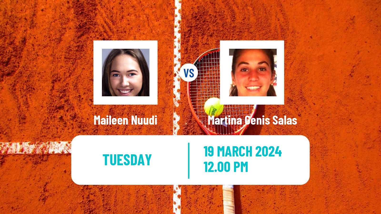 Tennis ITF W15 Sabadell Women 2024 Maileen Nuudi - Martina Genis Salas
