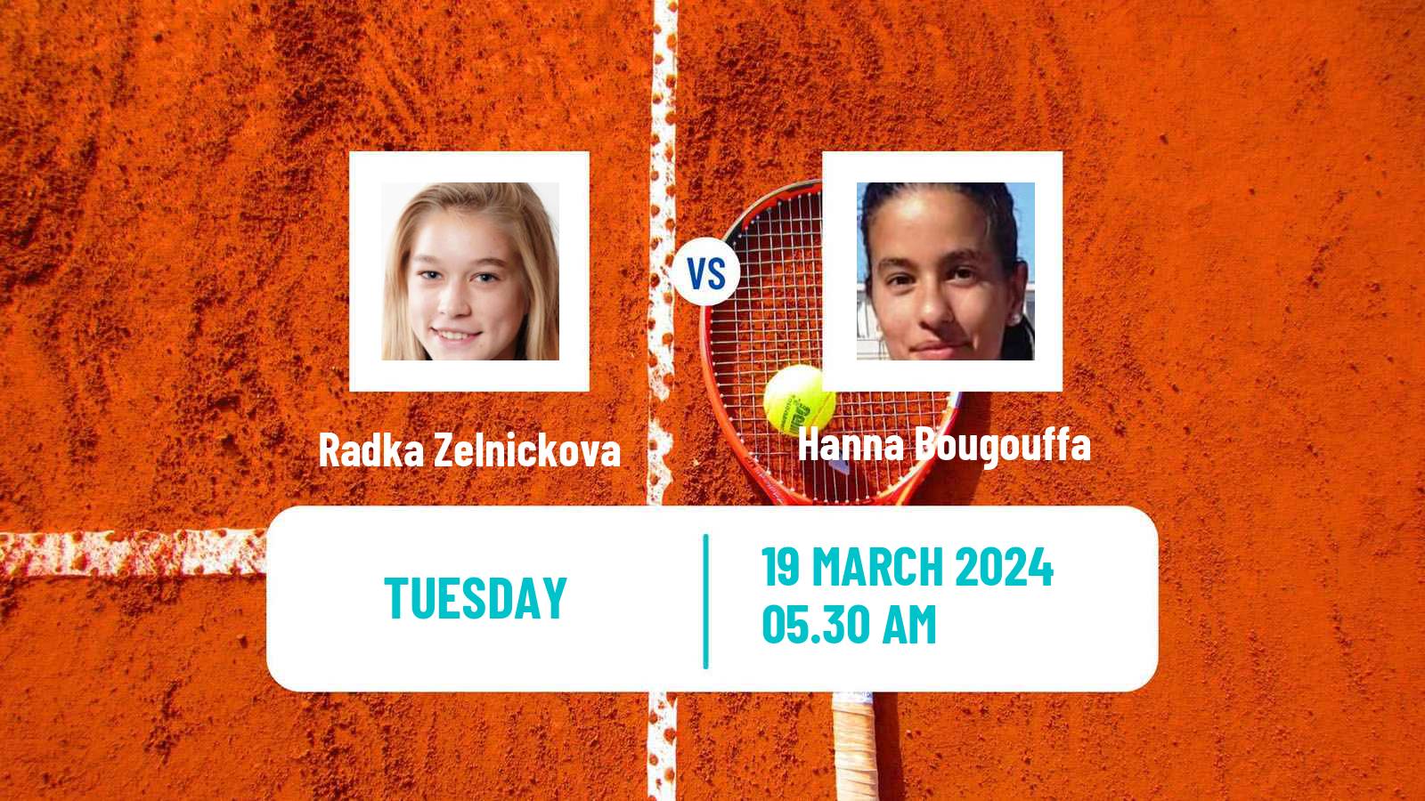 Tennis ITF W15 Monastir 51 Women Radka Zelnickova - Hanna Bougouffa