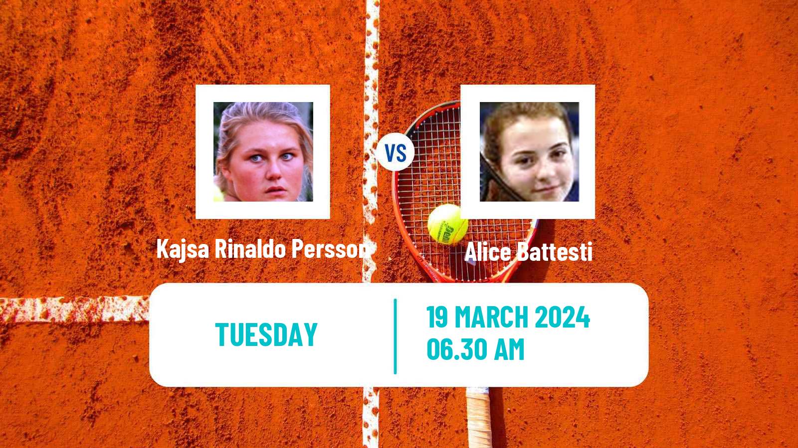 Tennis ITF W15 Le Havre Women 2024 Kajsa Rinaldo Persson - Alice Battesti