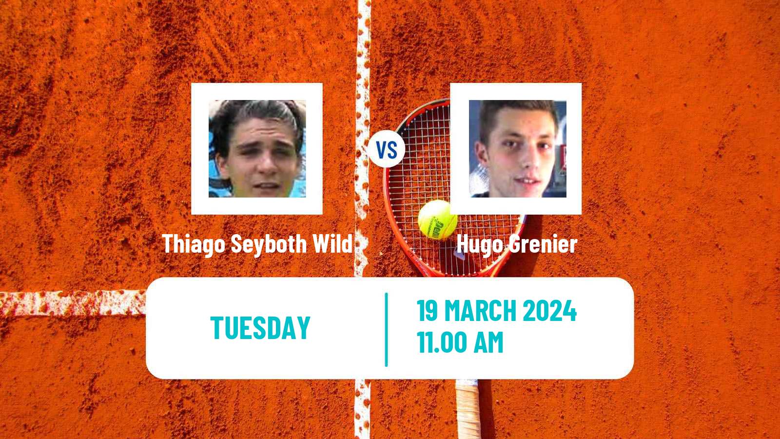 Tennis ATP Miami Thiago Seyboth Wild - Hugo Grenier