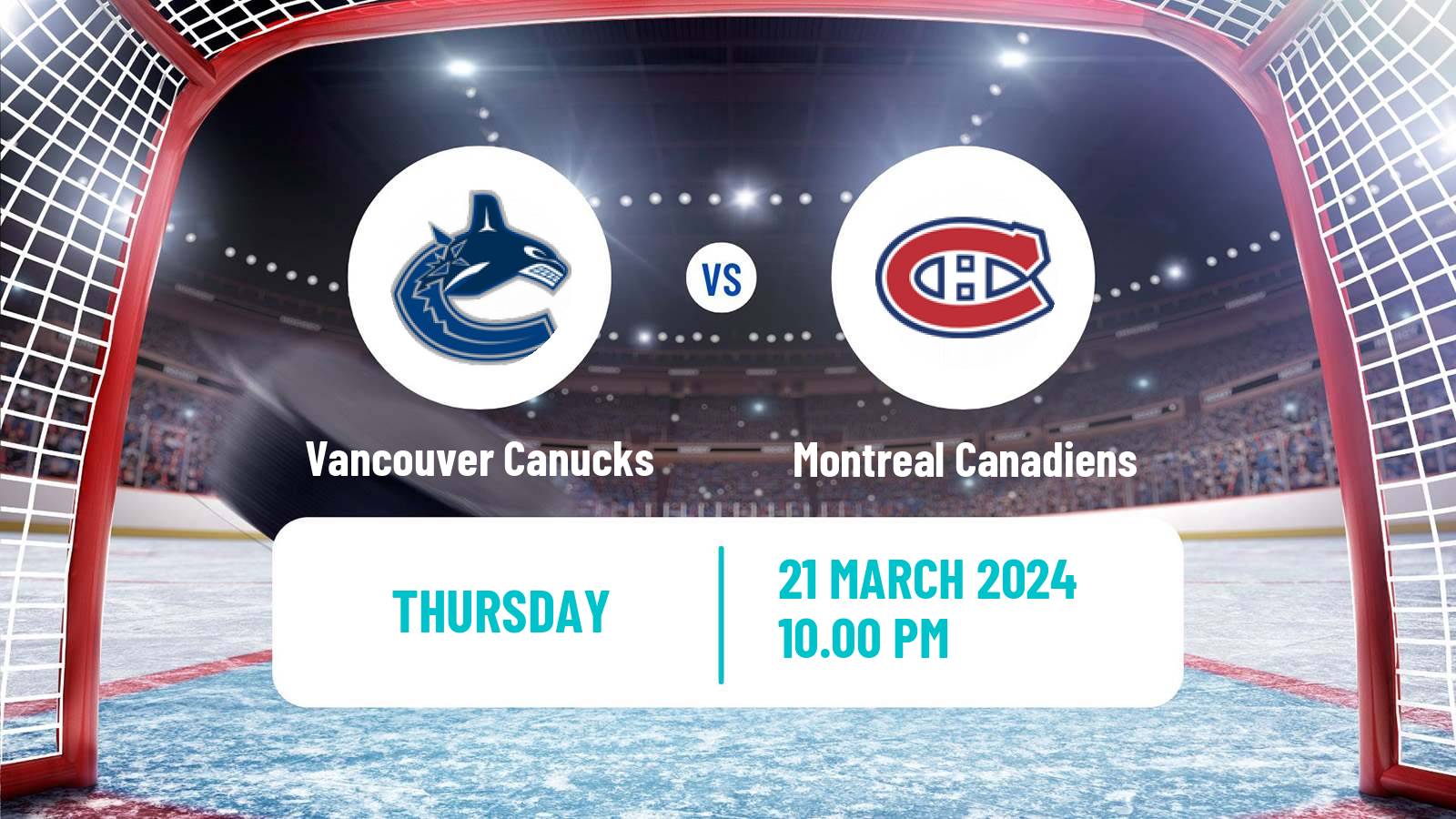 Hockey NHL Vancouver Canucks - Montreal Canadiens
