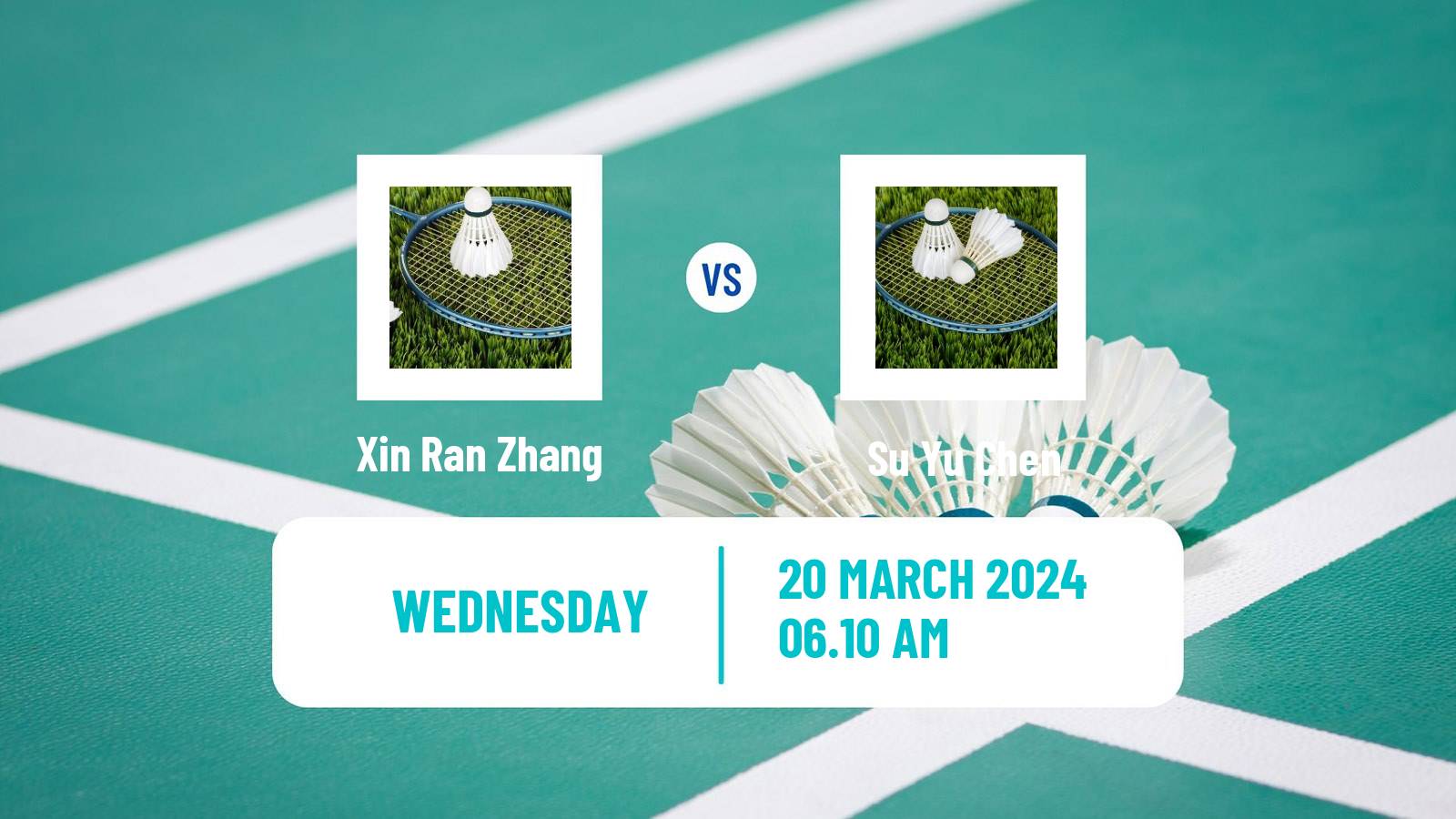 Badminton BWF World Tour China Masters Women Xin Ran Zhang - Su Yu Chen