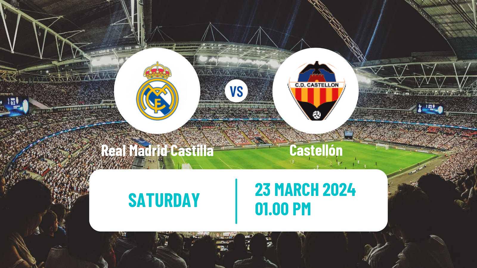 Soccer Spanish Primera RFEF Group 2 Real Madrid Castilla - Castellón