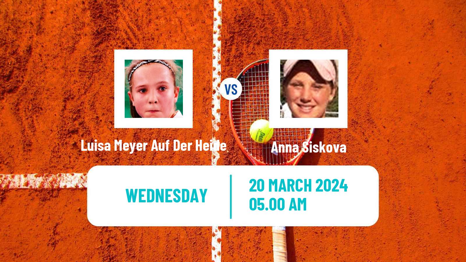 Tennis ITF W15 Antalya 6 Women Luisa Meyer Auf Der Heide - Anna Siskova