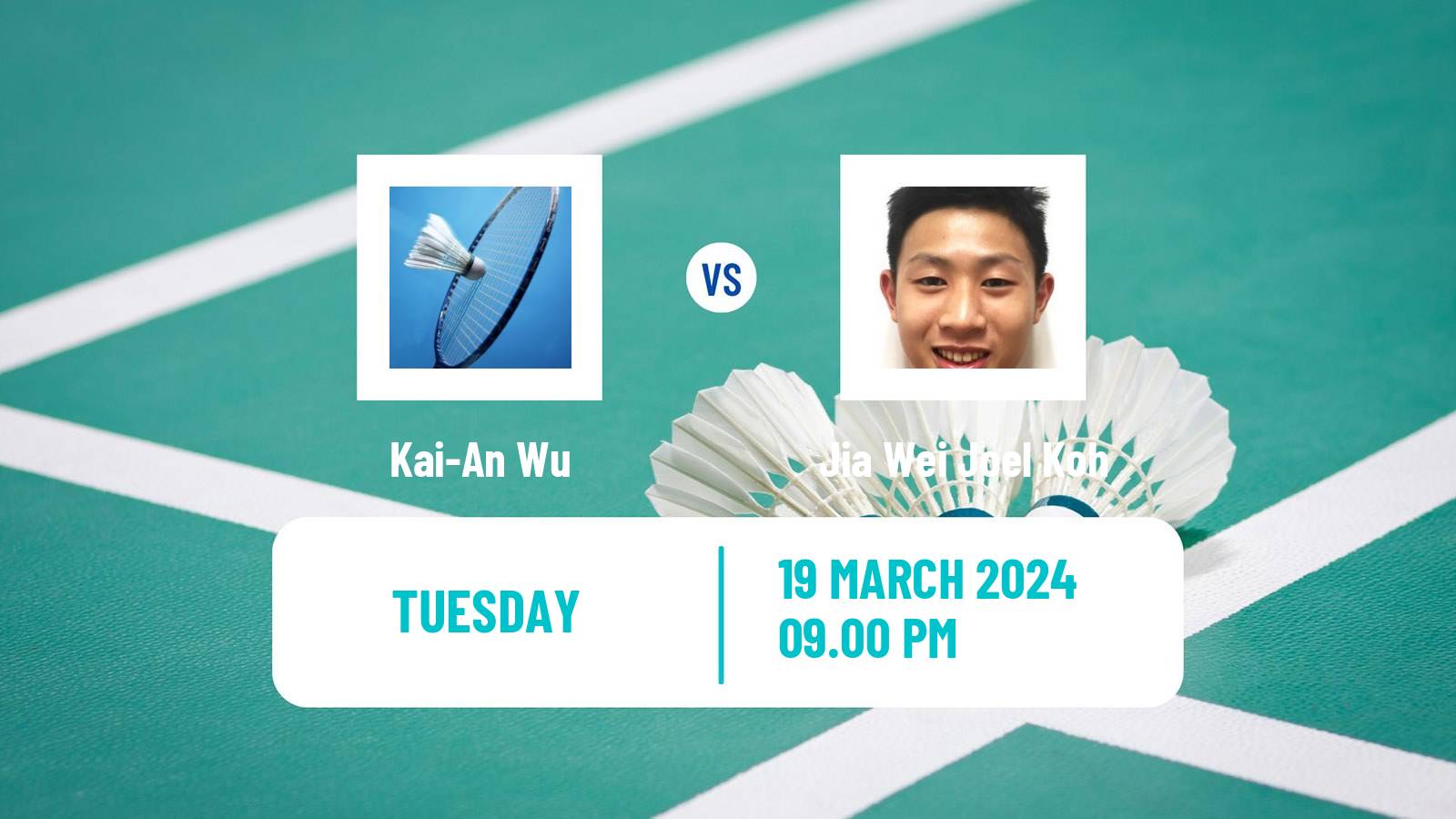 Badminton BWF World Tour China Masters Men Kai-An Wu - Jia Wei Joel Koh
