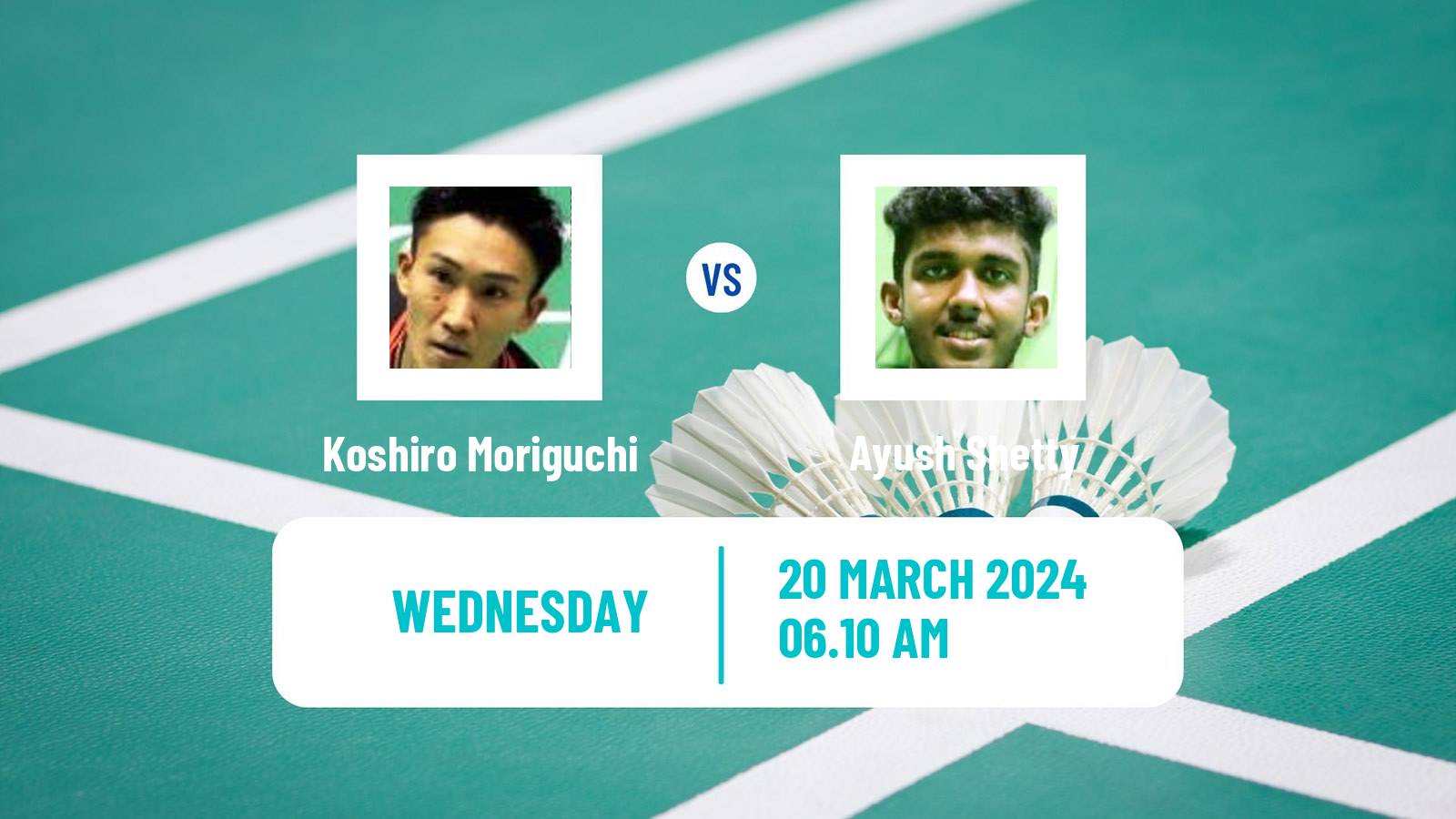 Badminton BWF World Tour China Masters Men Koshiro Moriguchi - Ayush Shetty