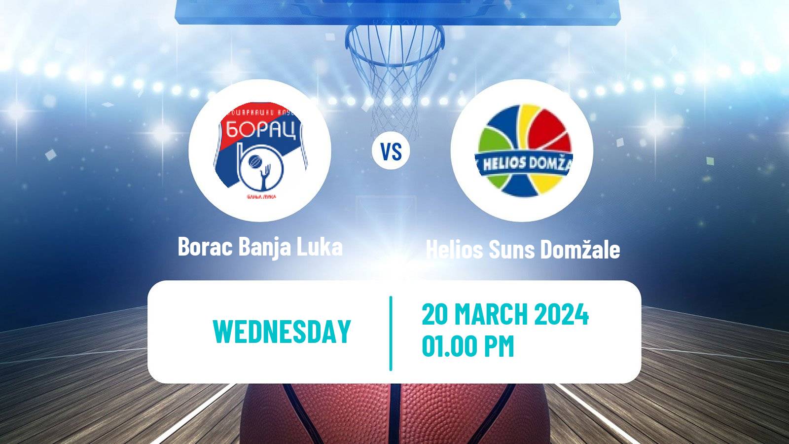 Basketball Adriatic League 2 Borac Banja Luka - Helios Suns Domžale