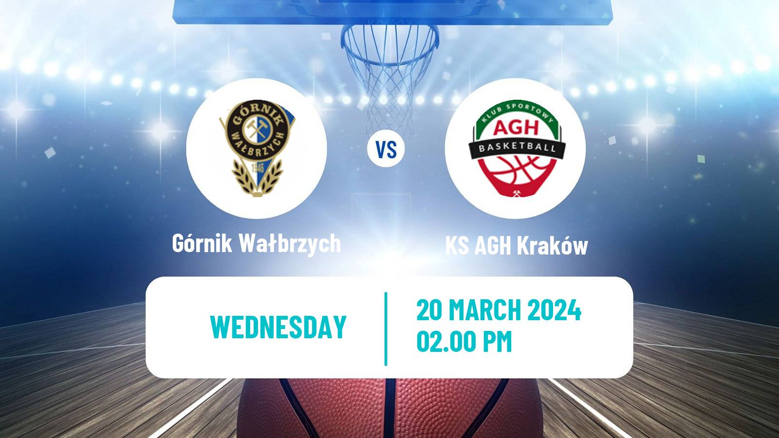 Basketball Polish 1 Liga Basketball Górnik Wałbrzych - KS AGH Kraków