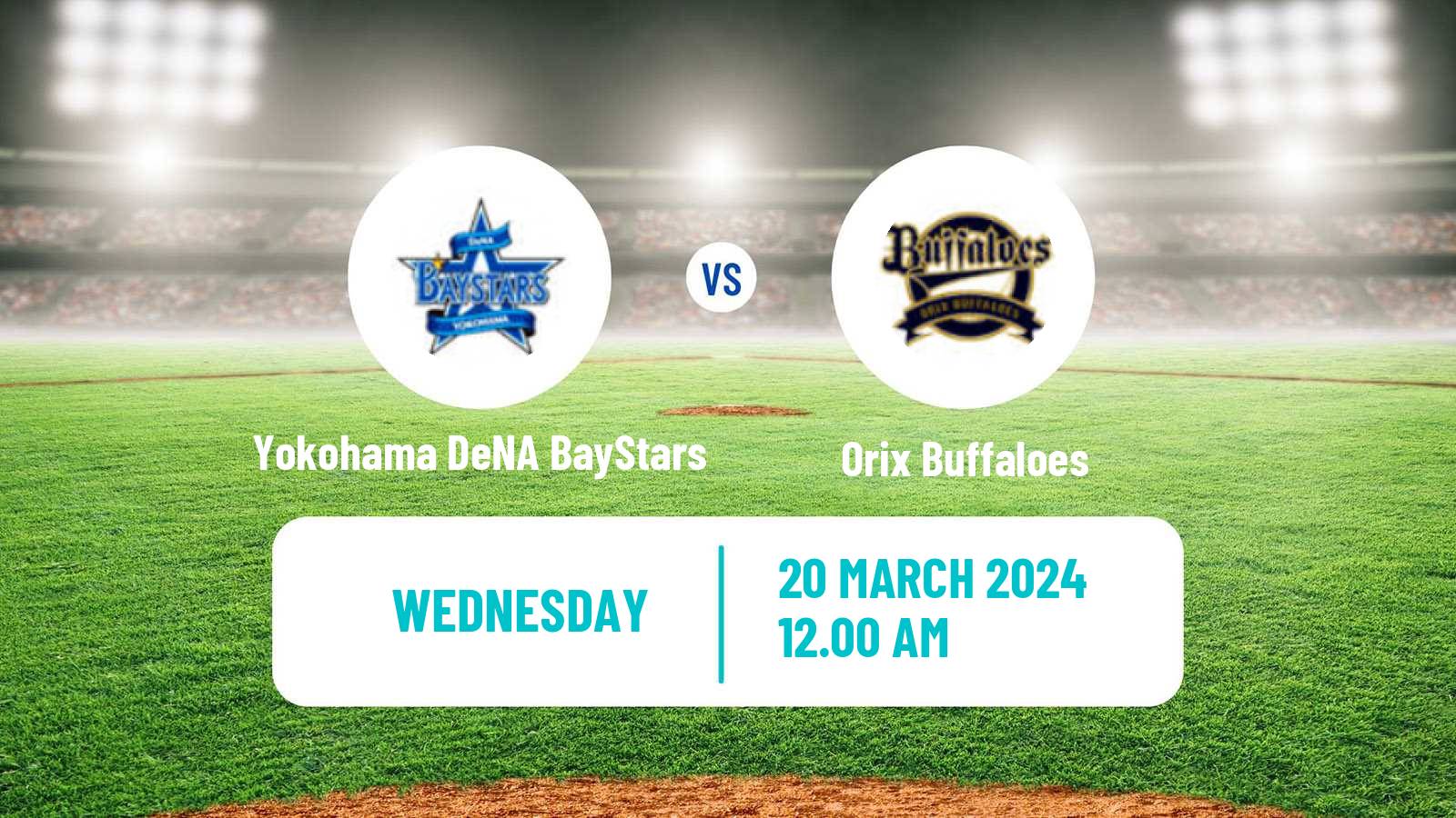 Baseball NPB Yokohama DeNA BayStars - Orix Buffaloes