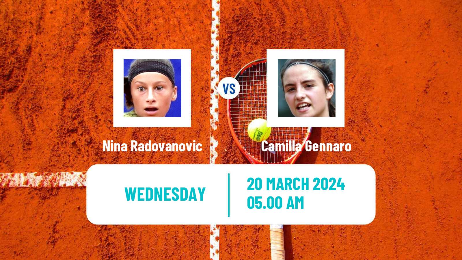 Tennis ITF W15 Le Havre Women Nina Radovanovic - Camilla Gennaro